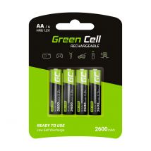 Green Cell Pilas Recargables AA 2600 MAH (4 Unidades) - Larga Duración