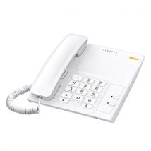 ALCATEL T26 - Teléfono con cable - Indicador luminoso de llamada entrante - Tecla de rellamada - Tecla de silencio - Timbre de 3 pasos - Disponible para montaje en pared - Blanco