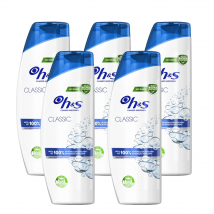 Pack de 5 Champús H&S Anticaspa (400ml) – Protección Eficaz Contra la Caspa, Dermatológicamente Testado, Clínicamente Probado, Cuida tu Cabello y Cuero Cabelludo