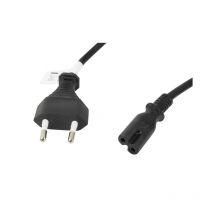 Lanberg - CA-C7CA-11CC-0018-BK cable de transmisión Negro 1,8 m C7 acoplador CEE7/16 CA-C7CA-11CC-0018-BK