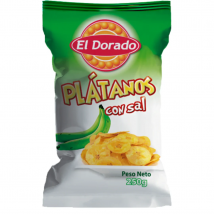 Platanitos con Sal Marca El Dorado 100g - Snack de Platano Frito, Delicioso y Natural para Chicharritas, Mariquitas, y Chifles - Empaque de 100g
