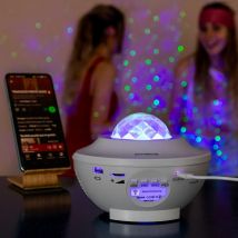 Innova productos ®   Proyector de estrellas con altavoz Bluetooth, proyector de luz nocturna, 3 niveles de intensidad del proyector, luz nocturna, regalo para bebé, decoración de habitación.