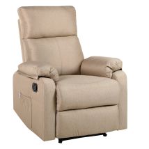 ECODE® Sillón Reclinable Manual de Tela con Reposabrazos Lavables, Sistema Pared Cero, Calor y USB de Carga – Comodidad para Personas Mayores en Salones o Espacios Reducidos