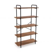 Versa Estantería 5 Alturas Madera Metal 80cmx34cmx144cm