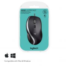 Logitech M500 - Ratón láser con cable, negro
