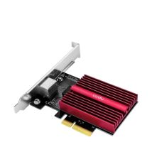 Cudy Tarjeta de red PCIe de 10 GB, adaptador PCIe Base-T de 10 G, control de flujo, adaptador PCIe a 10 Gigabit Ethernet, compatible con Windows 11/10, WindowsServer 2022 y Linux, incluido cable de