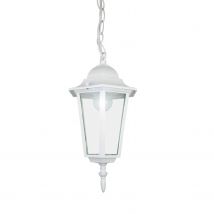 7hSevenOn Outdoor - Aplique de Techo Colgante Exterior Astrid 60W, Aluminio, Jardín, Patio, Puertas Acceso, 220-240V AC, Casquillo E27, Protección IP44, Ø15x78cm (diámetro x altura), Color Blanco