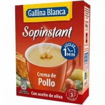 Gallina Blanca Sopinstant 2 UNIDADES -Crema de Pollo con Picatostes - 3 Sobres x 15gr