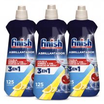 Finish Abrillantador Limón Lavavajillas 3x500ml, Vajilla Brillante y Seca, Evita Marcas de Agua