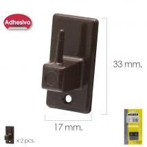 Gancho Adhesivo para Cortina/Ventana Marrón (Blister 2 Piezas)