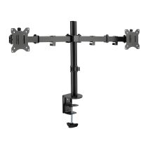 Soporte de Mesa Cromad con Brazos Articulados para 2 Monitores de 13-32 - Giratorio, Inclinable y Extensible - Gestión de Cables - Peso Máximo 16kg - VESA 100x100mm