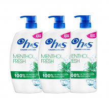 H&S Menthol Fresh Champú Anticaspa con Dispensador, 2400ml, para Uso Diario. Hasta 100% de Protección Anticaspa, Clínicamente Probado. Para Todo Tipo de Pelo y Cuero Cabelludo. Frescor, Aroma a Mentol