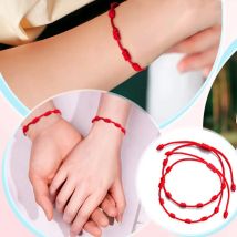 CM Pulsera Roja Amistad Ajustable 7 Nudos - Pack 2 Unidades