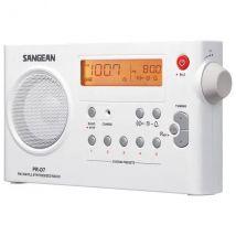 Sangean Pr-d7 Blanco - Radio Portátil FM/AM con Pantalla LCD y Altavoz Integrado