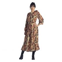 Vestido de manga larga, anudado a la cintura, Vestido de mujer de moda AMICHI