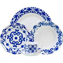 Nyana Set de Vajilla Elegante de Porcelana para 6 Personas - 30 Piezas | Apto para Lavavajillas y Microondas