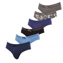 Kisses and Love-Pack 6 Calzoncillos Slip de Algodón KLSP6 para Hombre