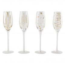 Mikasa - Copas de cóctel para brindis, 290 ml, juego de 4 unidades, dorado, 210 ml