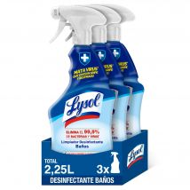Lysol Spray desinfectante y limpiador Baños, aroma frescor marino - Pack 3x750 ml
