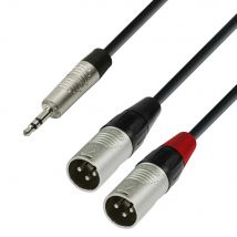 Cable de Audio Adam Hall Jack 3.5 ST a 2 XLR Macho 3m - Alta Calidad