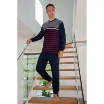 Pijama de Hombre talla grande manga larga, 2 Piezas, 85% Algodón, Multicolor, Mushler