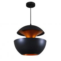 Lámpara Colgante BEL AIR HOME MUNICH Estilo Vintage - Ajustable, Ligera, Ideal para Salones y Bares - Negro y Oro,  Metal