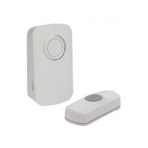 Kit de Timbre Inalámbrico Perel con 32 Campanadas y Alcance de 150 M