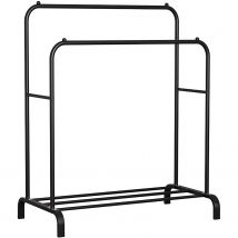 T-Lovendo - Perchero Burro Doble Rail Estante Ropa Zapatos Cajas