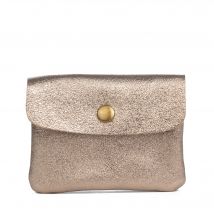 FIRENZE ARTEGIANI. Alpignano monedero mujer. Piel auténtica Gamuza lacada brillante. 11x3x8cm.