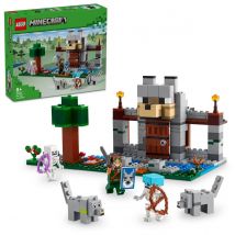 LEGO 21261 Minecraft La Fortaleza-Lobo Juego para regalo, juguete con un explorador y esqueletos