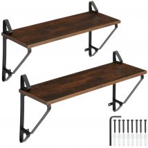 Tectake - 2 estantes de pared Irvine | Dos elegantes estantes de pared con diseño industrial | Estables tableros de aglomerado efecto madera con recubrimiento protector de melamina | Sólida estructura