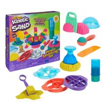 SPIN MASTER - KINETIC SAND - ARENA MÁGICA - ULTIMATE SANDISFYING - 907g de Arena Rosa, Amarilla y Azul - Moldes y Herramientas - Kit Manualidades Niños Juguetes Sensoriales - 6067345 - Juguetes Niños