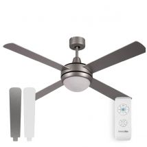 UNIVERSALBLUE Universalblue Ventilador de Techo Inox 132 Cm con Aspas Reversibles y Control Remoto