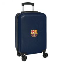 Safta f.c. barcelona maleta con ruedas 20” - asa telescopica - 4 ruedas giratorias - cierre con candado - 34.5x55x20cm - color azul marino