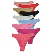 Tangas MULTICOLOR STV Talla Unica Licra Sin Costuras  Segunda Piel STV International Lote 12 unidades diferentes colores
