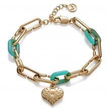 Pulsera Viceroy 1342P01012 Eslabones Corazón Acero Dorado Mujer