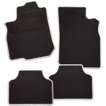 OUTLET - Juego de Alfombras CarFashion 244996 Auto Alfombra Soporte - Juego de alfombrillas para plano mate Calypso-Textil, Blanco, 4 piezas.