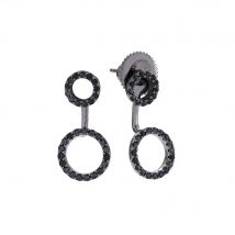 Sif Jakobs Jewellery - Pendientes para mujer con circonitas negras, Plata de ley, Circonia cúbica