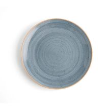 Ariane Terra Plato Llano Porcelana 24CM Azul Brillo Reforzado Alta Calidad