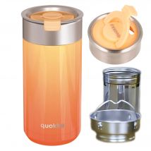 Termo Acero inoxidable Aplicot Orange 400ML Vaso café térmico 17 x 8 cm Libre de BPA incluye Infusor y mantiene el calor 4 horas y el frio 10 Quokka