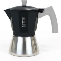 Quttin - Cafetera Italiana 9 Servicios Inducción Acero/Aluminio - Diseño Clásico y Elegante, Duradera y Fácil de Usar