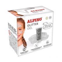 Maquillaje Infantil Alpino para Rostro y Cuerpo - Plata Glitter Metálico - Pack de 6 Unidades