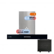 UNIVERSALBLUE Universalblue Campana Extractora Cristal Inox 60 Cm - Diseño Decorativo Fácil Control