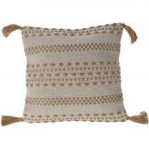 Cojín de Yute y Algodón Natural con Relleno Tessel de 400gr - Tamaño 45x45cm