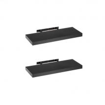 Set de 2 estantes de pared flotantes negros de 60x24 cm
