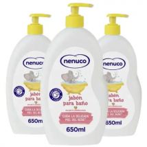 NENUCO Jabón de baño hidratante con leche de almanedras dulces 650ml - Pack de 3x650ml