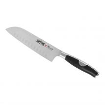 Quttin - Cuchillo Santoku 18cm con Alveolos Colección Moare - Hoja Ancha y Afilada, Ergonómico y Versátil de Acero Inoxidable de Alta Calidad