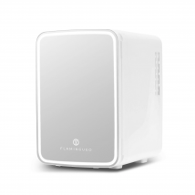 Flamingueo Mini Nevera Habitacion Espejo LED 10 Litros Nevera Pequeña 12V/220V Enfriar y Calentar Nevera Cosmeticos Portatil Enchufe Coche y Corriente Nevera Skincare Mini Nevera Maquillaje Nevera