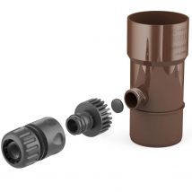 brisa ®   Desagüe de barril de lluvia DN Ø 110 mm marrón depósito de lluvia Speedy para bajante de manguera de jardín, acoplamiento rápido