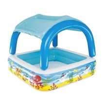 Bestway Piscina Hinchable Infantil Techo Desmontable 140x140x114 cm +2 Años Jardin 52192